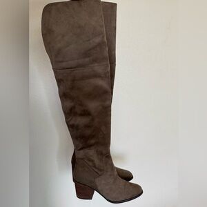 BP Luke Over-the-Knee Boots - Taupe Faux Suede